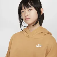 Nike Sportswear Club Fleece Big детские оверсайз Pullover Толстовка с капюшоном цвет коричневый