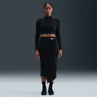 Nike Naomi Osaka женская С высокой Талией Ribbed Maxi юбка цвет черный