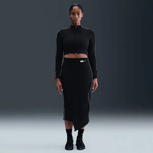 Nike Naomi Osaka женская С высокой Талией Ribbed Maxi юбка цвет черный