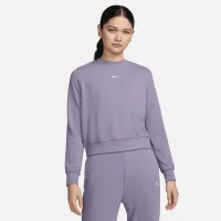 Nike Dri-FIT One женская Crew-Neck French Terry свитшот цвет фиолетовый