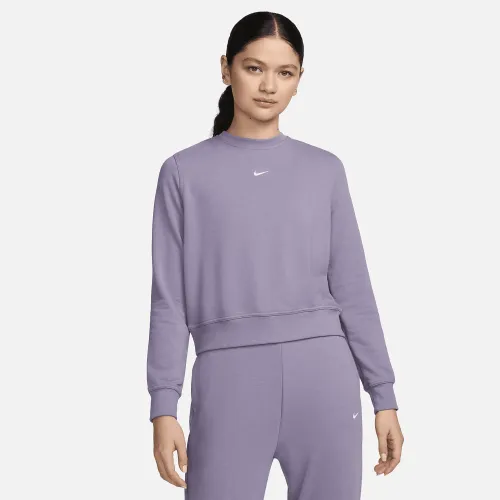 Nike Dri-FIT One женская Crew-Neck French Terry свитшот цвет фиолетовый