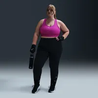 Nike Swoosh Medium Support женская Padded Sports Bra (большие размеры) цвет фиолетовый