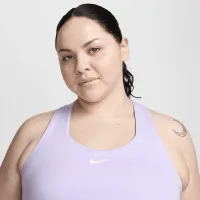 Nike Swoosh женская Medium-Support Padded Sports Bra Tank (большие размеры) цвет фиолетовый