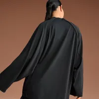 NikeSKIMS Airy жіноча оверсайз V-Neck Long-Sleeve Top колір чорний