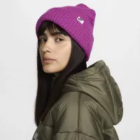 Nike Peak Waffle Knit Beanie колір фіолетовий