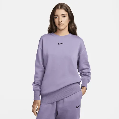 Nike Sportswear Phoenix Fleece женская оверсайз Crew-Neck свитшот цвет фиолетовый