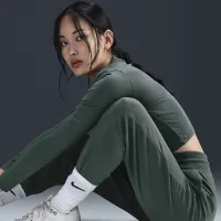 Nike Dri-FIT One жіноча З високою талією 7/8 French Terry Joggers колір зелений