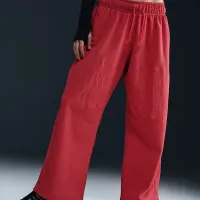 Nike Sportswear жіноча Mid-Rise оверсайз Open-Hem French Terry Pants колір червоний
