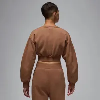 Nike Jordan Flight Fleece женская Cropped свитшот цвет коричневый