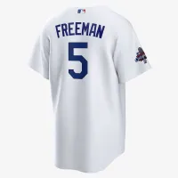 Fколір червонийdie Freeman Los Angeles Dodgers 2024 World Series Champions чоловічі Nike MLB Replica Jersey колір білий
