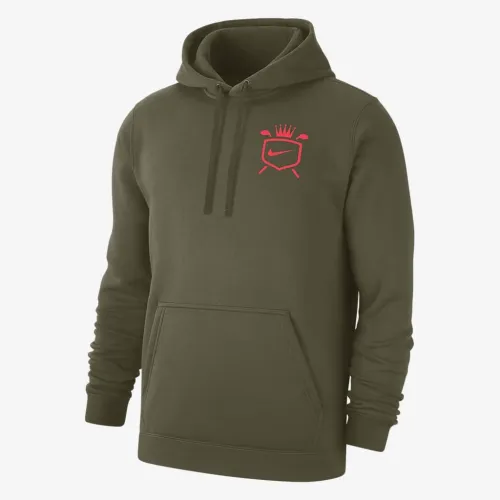 Nike Club Fleece мужские для гольфа Pullover Толстовка с капюшоном цвет коричневый