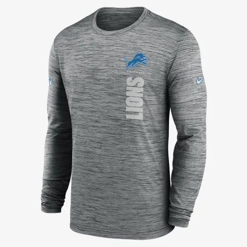 Detroit Lions Sideline Velocity чоловічі Nike Dri-FIT NFL Long-Sleeve футболка колір сірий