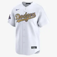 Los Angeles Dodgers 2024 World Series Champions Gold мужские Nike Dri-FIT ADV MLB Limited Jersey цвет белый