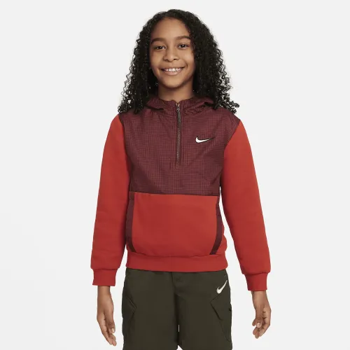 Nike Outdoor Play EasyOn Big дитячі Fleece Толстовка з капюшоном колір червоний