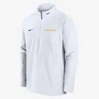 LSU Tigers Sideline Coach мужские Nike College 1/2-Zip Hooded Куртка цвет белый