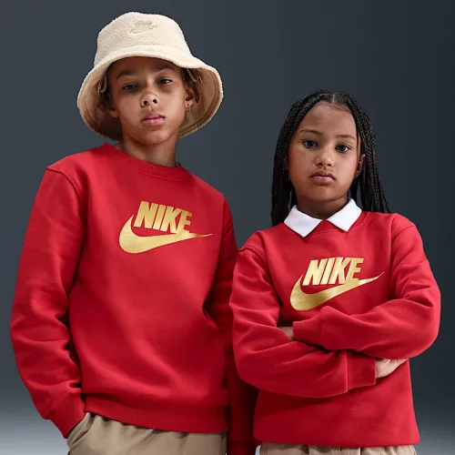 Nike Sportswear Club Fleece Big дитячі Crew-Neck світшот колір червоний