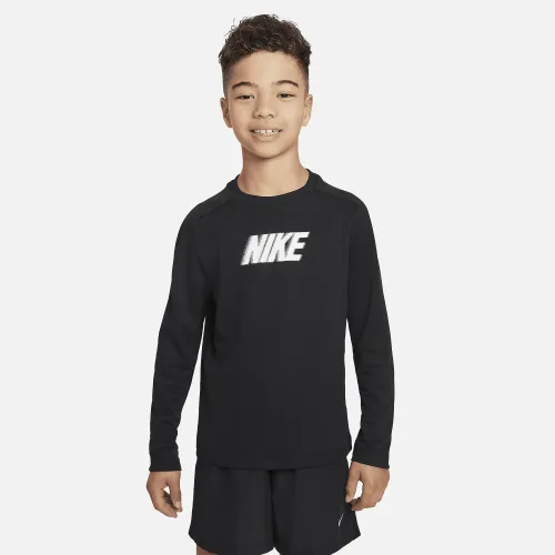 Nike Dri-FIT Multi+ Big дитячі (для хлопчиків) Long-Sleeve Top колір чорний