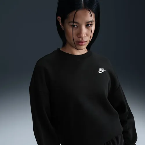 Nike Sportswear Club Fleece женская Loose Crew-Neck свитшот цвет черный