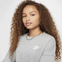 Nike Sportswear Club Fleece Girls' Boxy Crew-Neck свитшот цвет серый