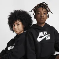 Nike SB Icon Fleece EasyOn Big дитячі оверсайз Pullover Толстовка з капюшоном колір чорний