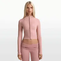 NikeSKIMS Ribbed Seamless женская Cropped Full-Zip Куртка цвет красный