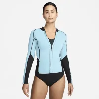 Nike Swim Fusion жіноча Long-Sleeve Reversible Zip Shirt колір чорний