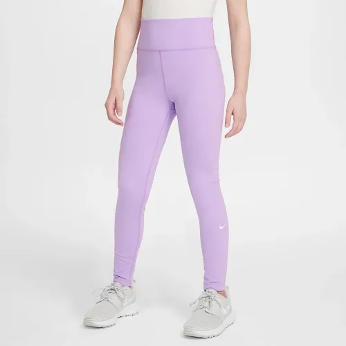 Nike One Big Kids’ (Girls') Dri-FIT З високою талією лосіни колір фіолетовий