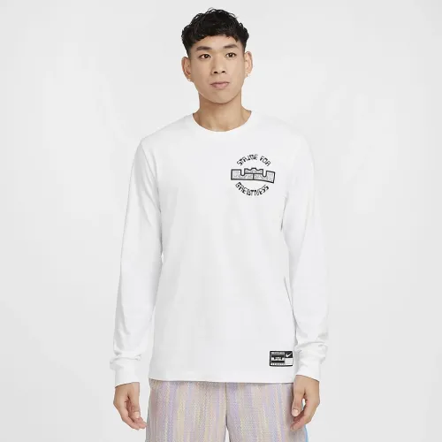 Nike LeBron мужские Max90 Long-Sleeve баскетбольные футболка цвет белый