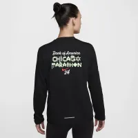 Nike One жіноча Dri-FIT Long-Sleeve Running Top колір чорний