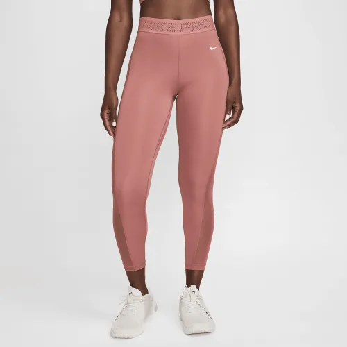 Nike Pro женская Mid-Rise 7/8 Mesh-Paneled лосины Pink