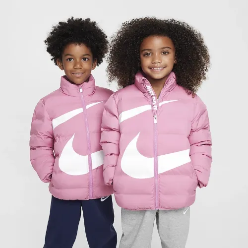 Nike Little детские Wrapped Swoosh Debossed Quilted Куртка Pink