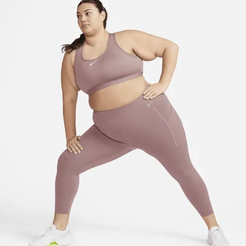 Nike Universa женская Medium-Support С высокой Талией 7/8 лосины с карманами(большие размеры) цвет фиолетовый