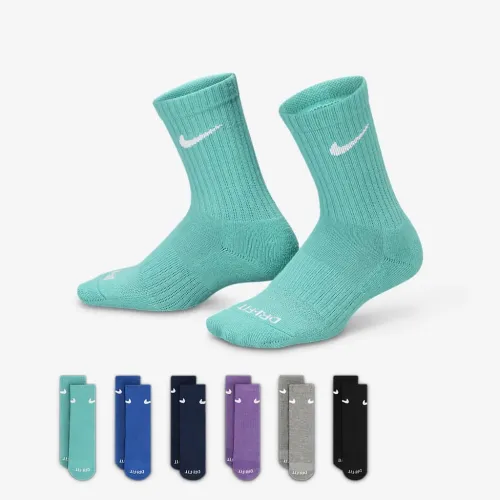 Nike Dri-FIT Performance Basics Little дитячі Crew шкарпетки (6 пар) колір зелений