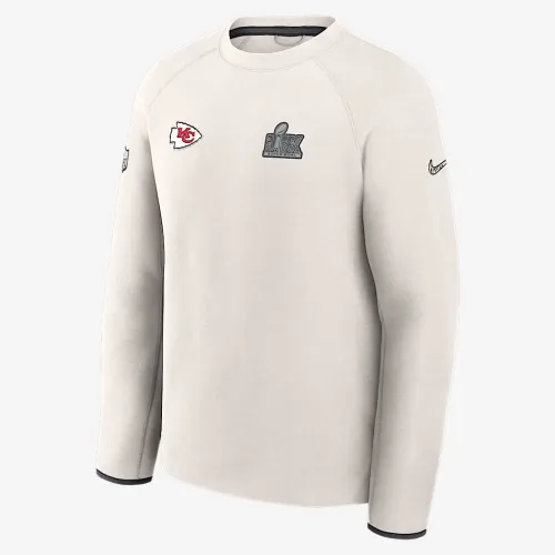 Kansas City Chiefs Super Bowl LIX Opening Night Tech Fleece чоловічі Nike NFL Pullover Crew колір сірий