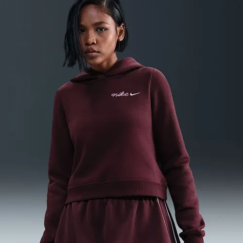 Nike Sportswear Phoenix Fleece жіноча Shrunken Толстовка з капюшоном колір червоний
