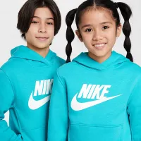 Nike Sportswear Club Fleece Big детские Толстовка с капюшоном цвет зеленый
