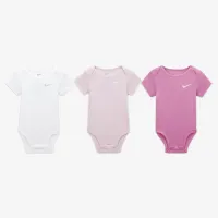 Nike Mini Me Baby (0-9M) 3 пары Bodysuits Pink