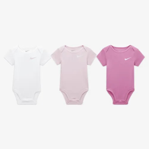 Nike Mini Me Baby (0-9M) 3 пары Bodysuits Pink