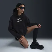 Nike Sportswear Phoenix Fleece женская оверсайз Pullover Graphic Толстовка с капюшоном цвет черный