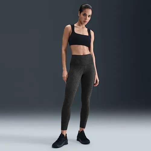 Nike Zenvy женская Gentle-Support С высокой Талией 7/8 Printed лосины цвет черный