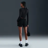 Nike Sportswear Chill Knit жіноча Slim Long-Sleeve Cropped Top колір чорний