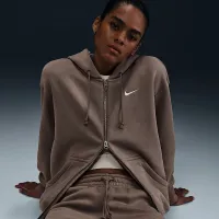 Nike Sportswear Phoenix Fleece женская оверсайз Full-Zip Толстовка с капюшоном цвет коричневый