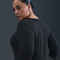 Nike Sportswear Chill Knit жіноча Tight Long-Sleeve Midi Mini-Rib Костюм (великі розміри) колір чорний