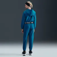 Nike Pro Fleece Big дитячі (Girls') Dri-FIT Full-Zip Толстовка з капюшоном блакитний