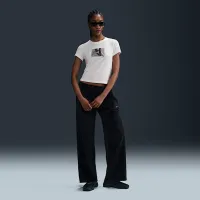 Nike Sportswear Chill Knit жіноча Slim Cropped футболка колір білий