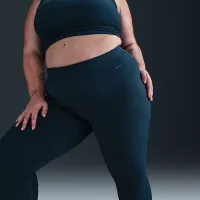 Nike Zenvy Rib жіноча Gentle-Support З високою талією 7/8 лосіни (великі розміри) блакитний