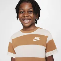 Nike Little дитячі Rugby Stripe футболка колір коричневий