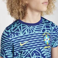 Brazil Academy Pro Big детские Nike Dri-FIT Soccer Pre-Match Short-Sleeve Top синий