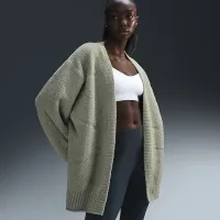Nike Sportswear Phoenix Cozy Букле женская оверсайз Knit Cardigan цвет зеленый