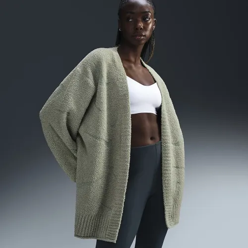 Nike Sportswear Phoenix Cozy Букле женская оверсайз Knit Cardigan цвет зеленый